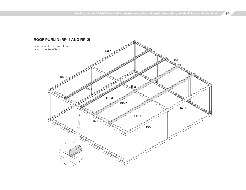 Mueller 18x21 (D.I.Y.) with Optional Center Girts and Floor Kit User Manual | Page 14 / 32