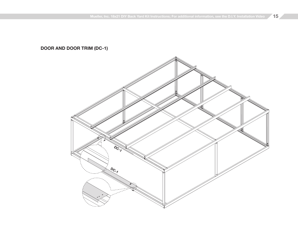 Mueller 18x21 (D.I.Y.) with Optional Center Girts and Floor Kit User Manual | Page 15 / 32