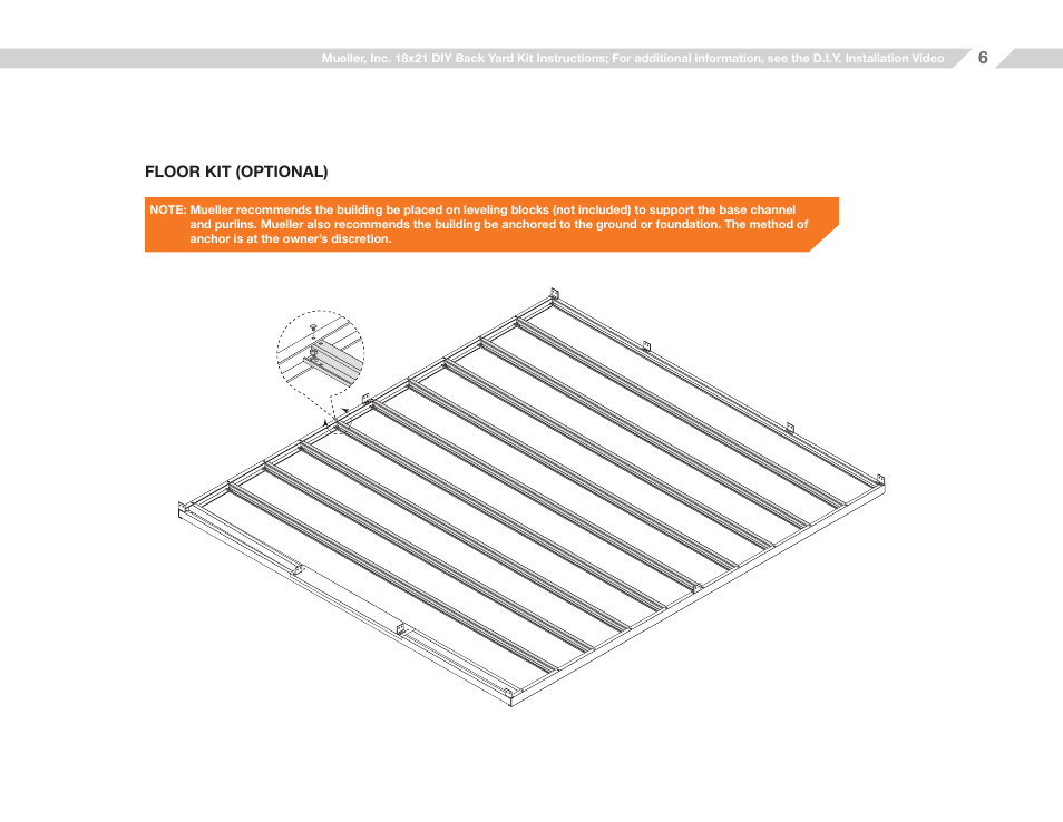 Mueller 18x21 (D.I.Y.) with Optional Center Girts and Floor Kit User Manual | Page 6 / 32