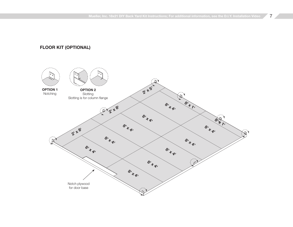 Mueller 18x21 (D.I.Y.) with Optional Center Girts and Floor Kit User Manual | Page 7 / 32