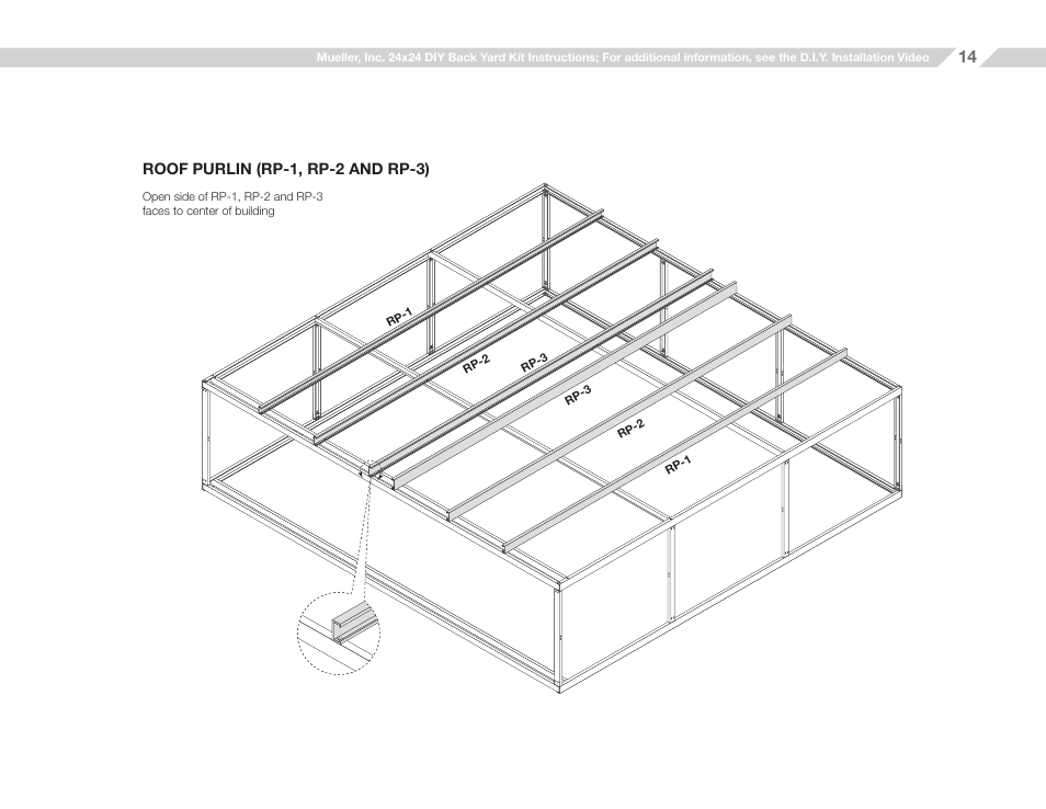 Mueller 24x24 (D.I.Y.) with Optional Center Girts and Floor Kit User Manual | Page 14 / 33