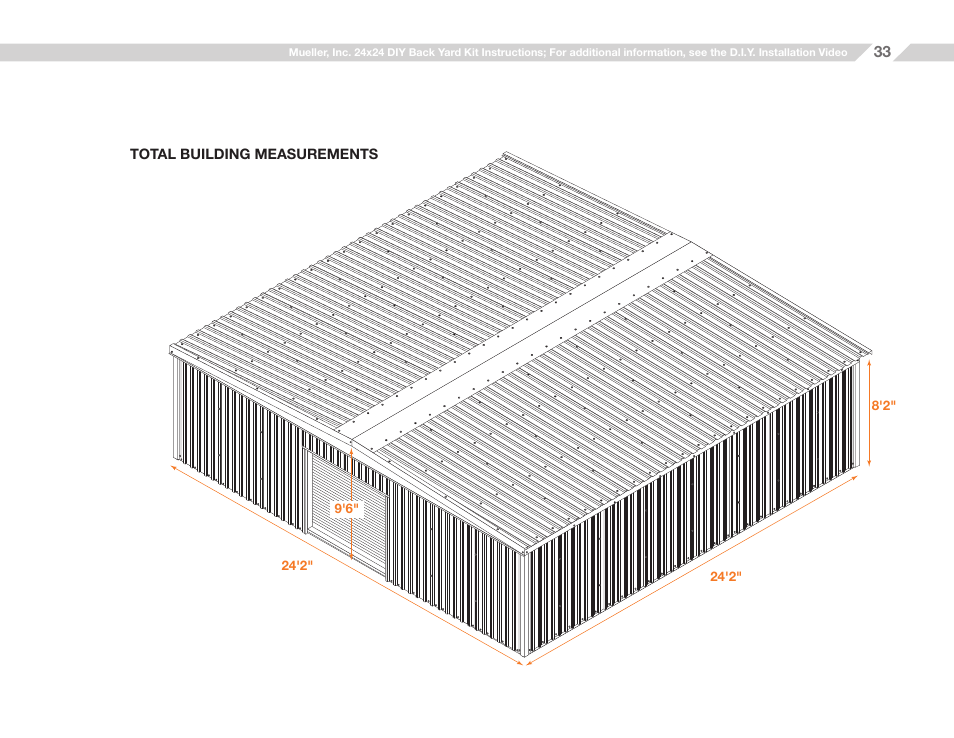 Mueller 24x24 (D.I.Y.) with Optional Center Girts and Floor Kit User Manual | Page 33 / 33