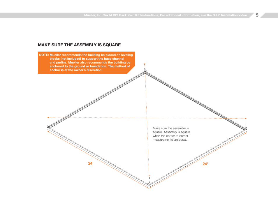 Mueller 24x24 (D.I.Y.) with Optional Center Girts and Floor Kit User Manual | Page 5 / 33