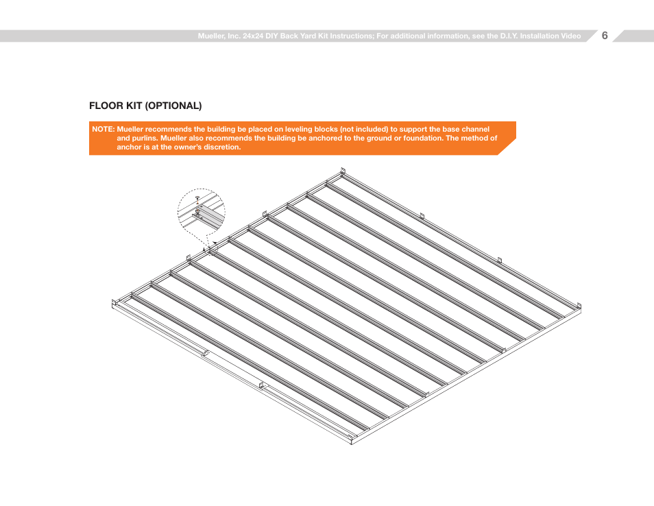 Mueller 24x24 (D.I.Y.) with Optional Center Girts and Floor Kit User Manual | Page 6 / 33