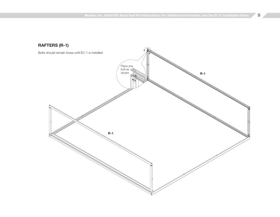 Mueller 24x24 (D.I.Y.) with Optional Center Girts and Floor Kit User Manual | Page 9 / 33