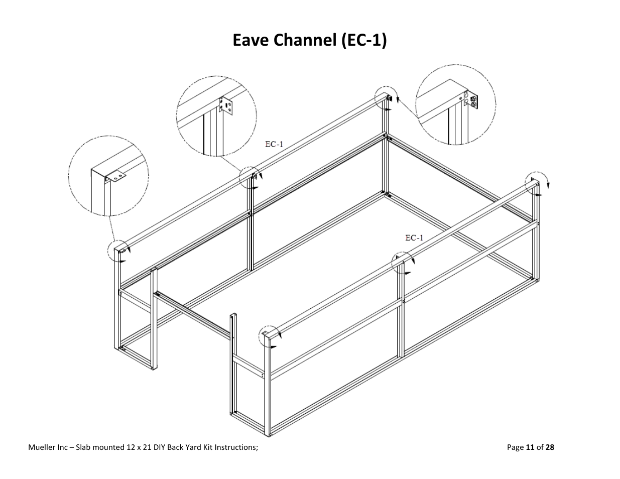 Eave channel (ec‐1) | Mueller 12x21 (DIY) with Optional Center Girts User Manual | Page 11 / 28