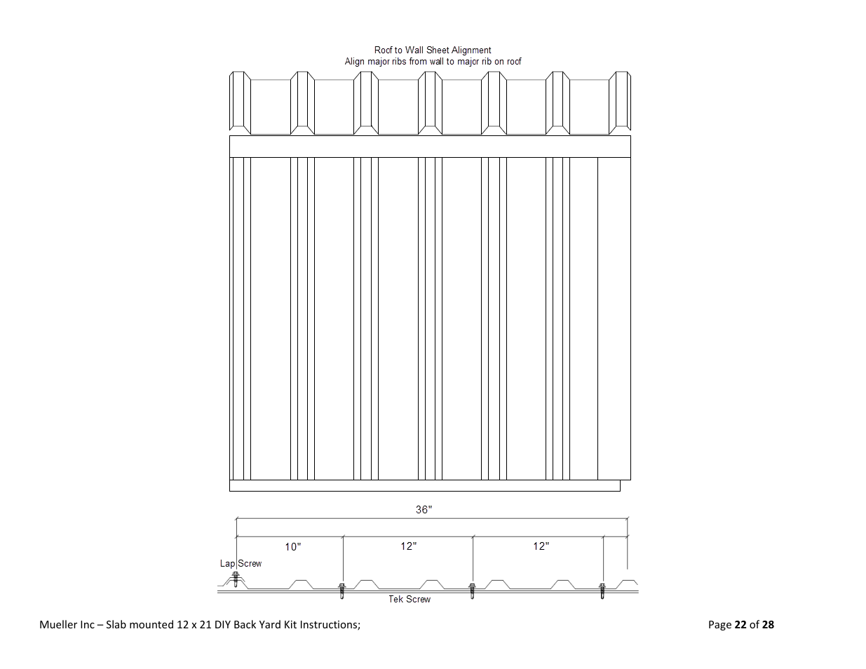 Mueller 12x21 (DIY) with Optional Center Girts User Manual | Page 22 / 28