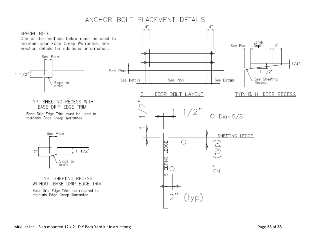 Mueller 12x21 (DIY) with Optional Center Girts User Manual | Page 28 / 28
