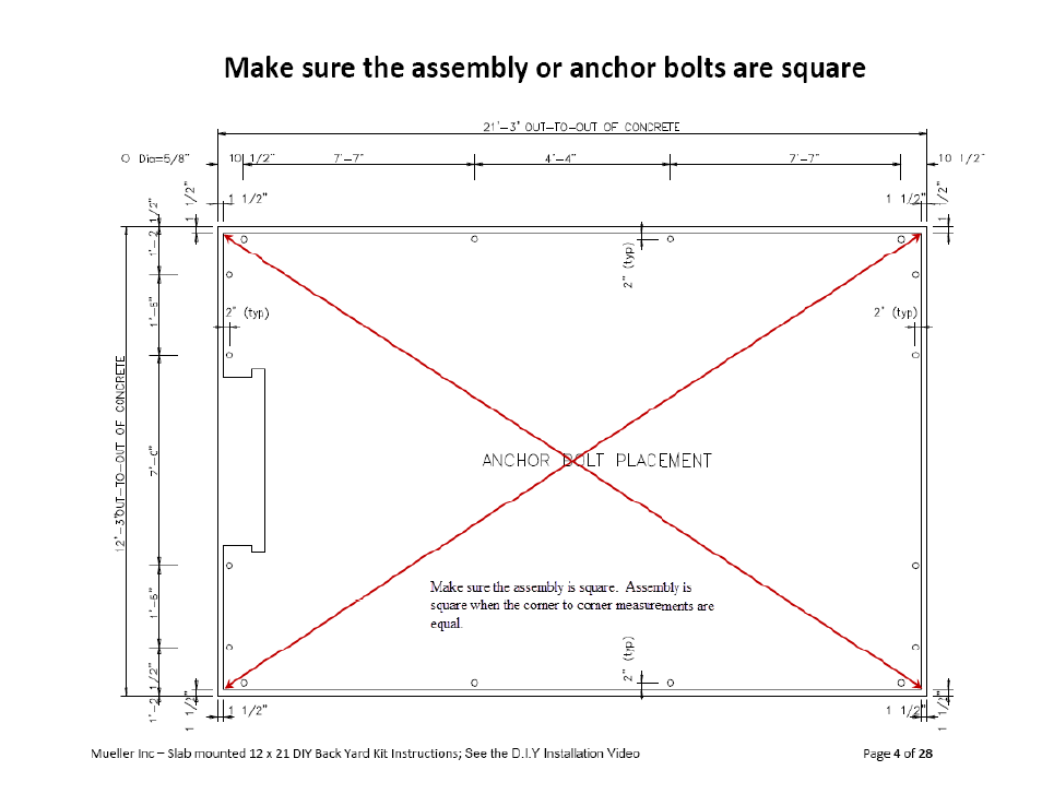 Mueller 12x21 (DIY) with Optional Center Girts User Manual | Page 4 / 28