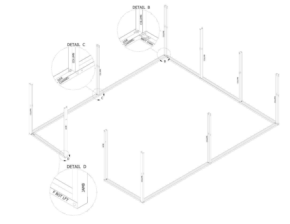 Detail d, Detail b detail c | Mueller 18x21 DIY KIT FOR SLAB User Manual | Page 10 / 23