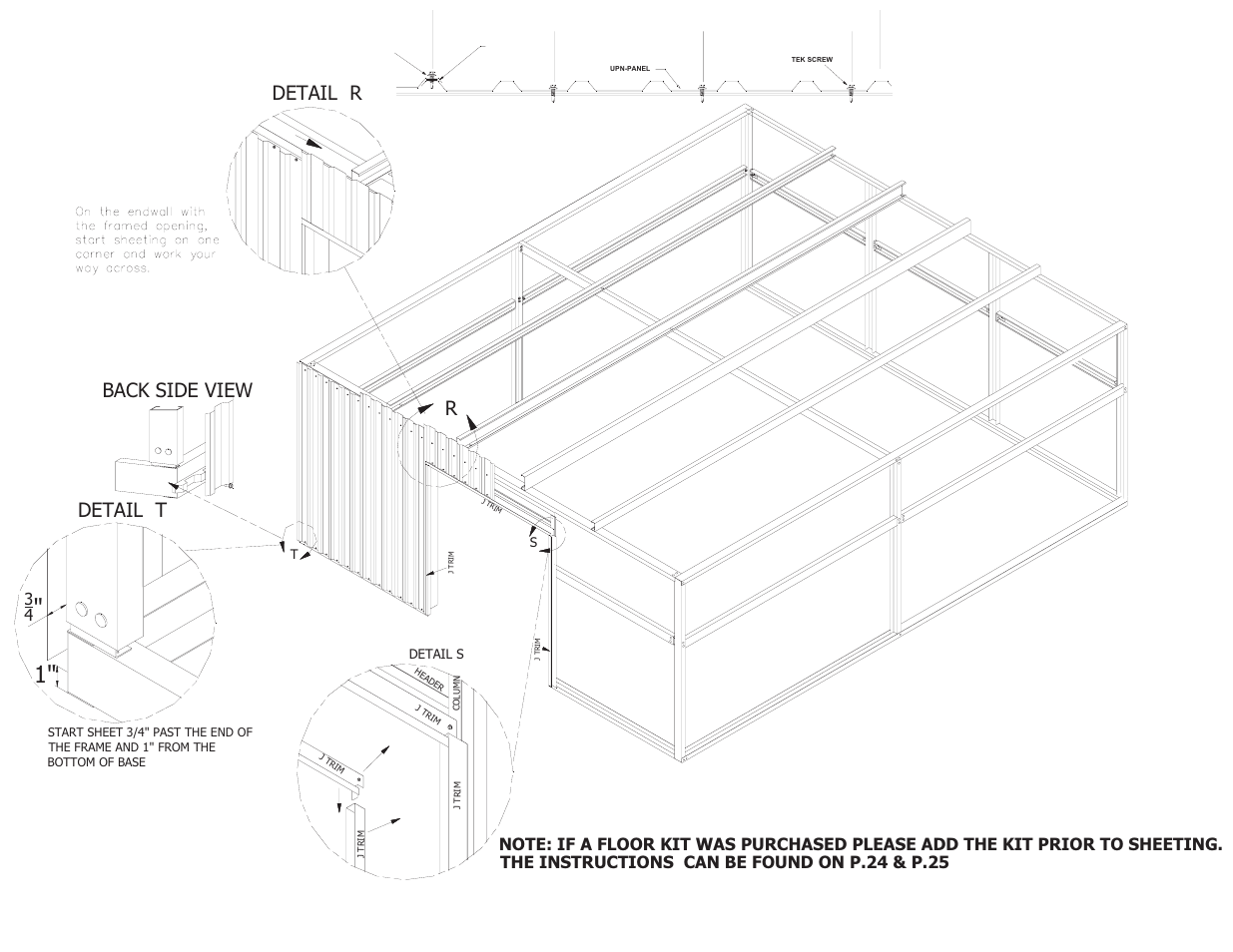 Rdetail r, Back side view detail t | Mueller 18x21 DIY KIT FOR SLAB User Manual | Page 16 / 23