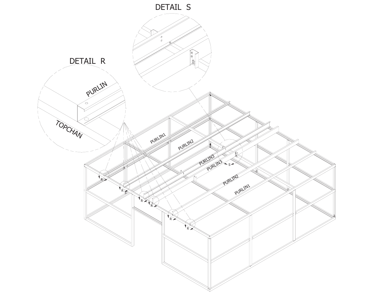 Detail r, Detail s, Pu rl in to pch an | Mueller 24x24 DIY KIT FOR SLAB User Manual | Page 15 / 24