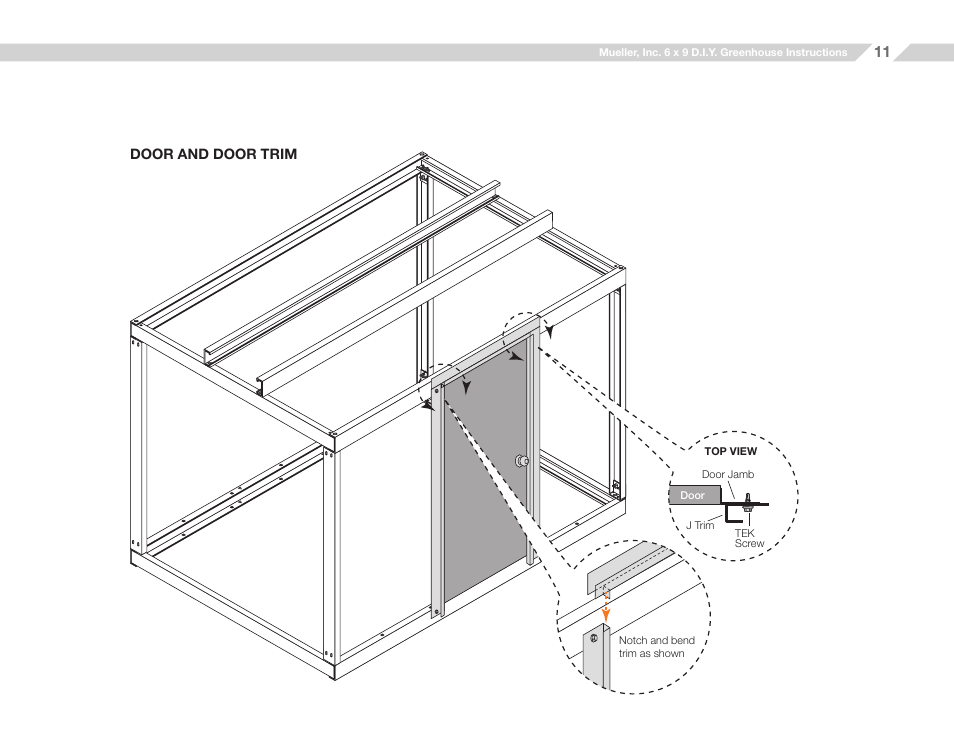 Mueller 6x9 D.I.Y. Greenhouse User Manual | Page 11 / 23