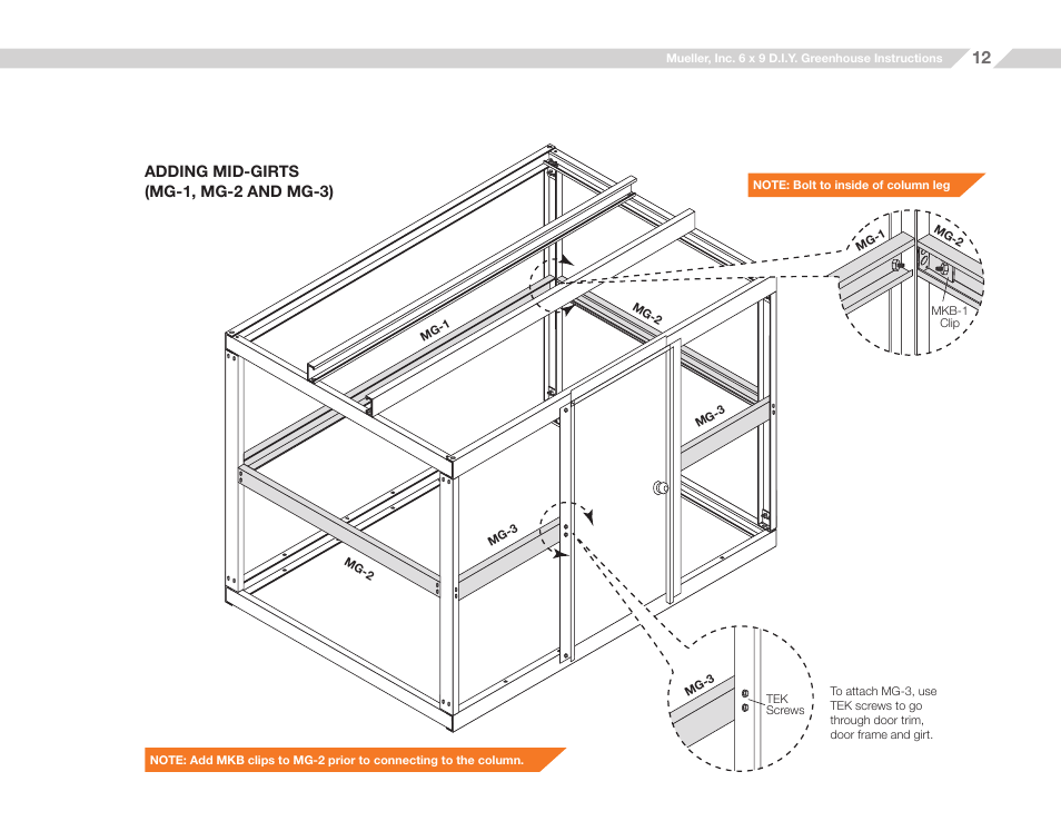 Mueller 6x9 D.I.Y. Greenhouse User Manual | Page 12 / 23