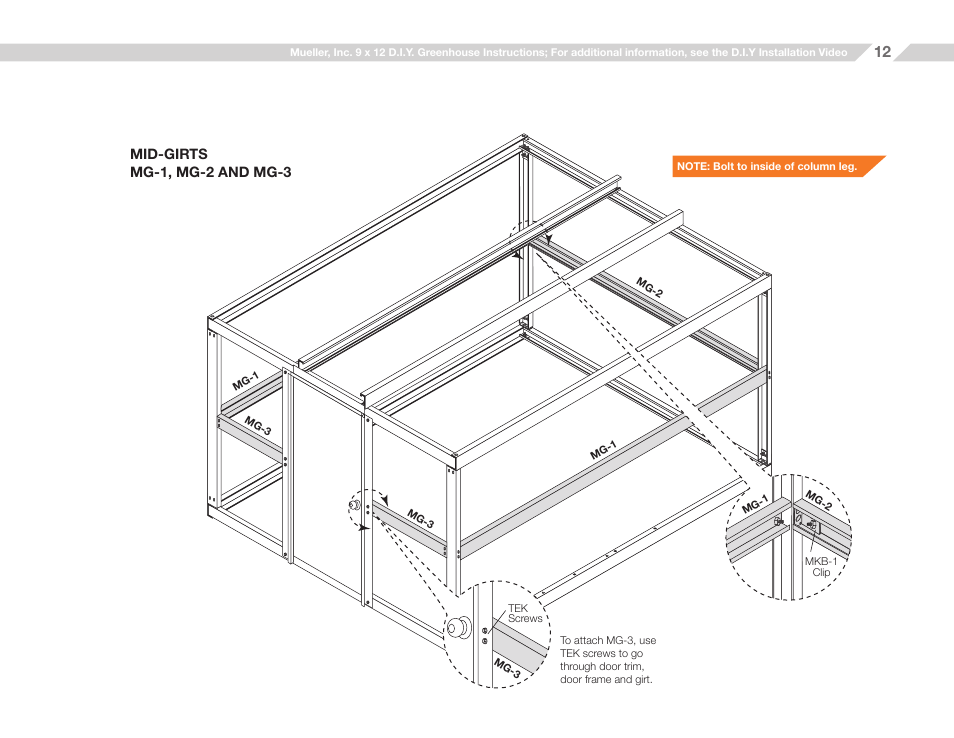Mueller 9x12 D.I.Y. Greenhouse User Manual | Page 12 / 23