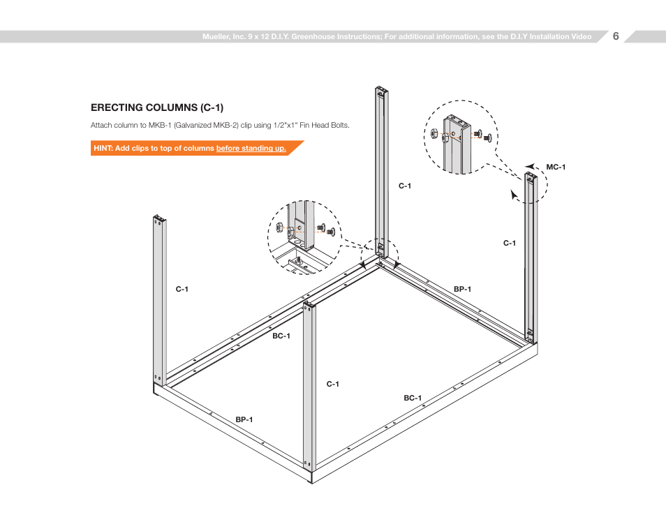 Mueller 9x12 D.I.Y. Greenhouse User Manual | Page 6 / 23