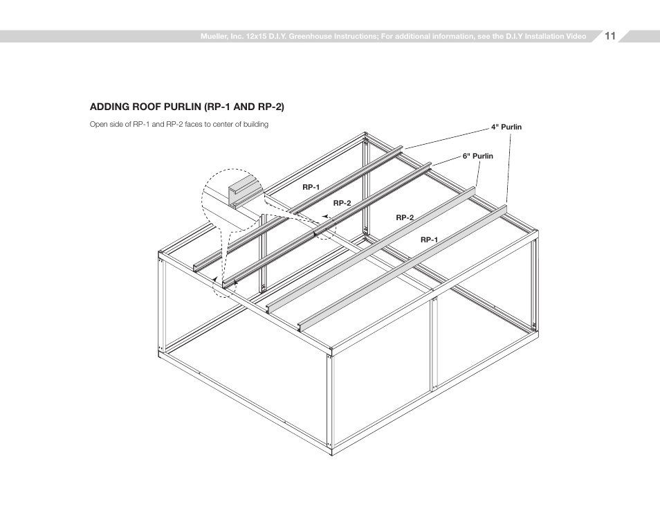 Mueller 12x15 D.I.Y. Greenhouse User Manual | Page 11 / 23