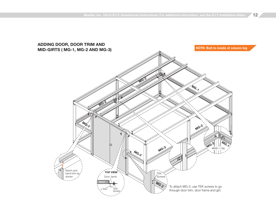 Mueller 12x15 D.I.Y. Greenhouse User Manual | Page 12 / 23