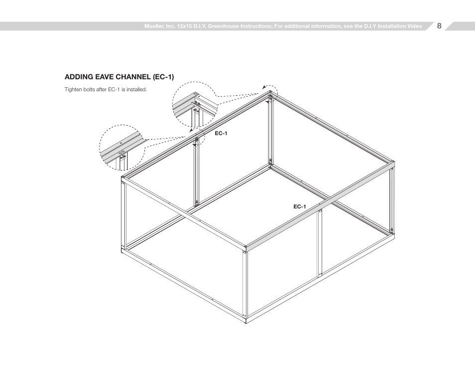 Mueller 12x15 D.I.Y. Greenhouse User Manual | Page 8 / 23