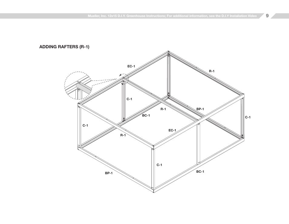 Mueller 12x15 D.I.Y. Greenhouse User Manual | Page 9 / 23