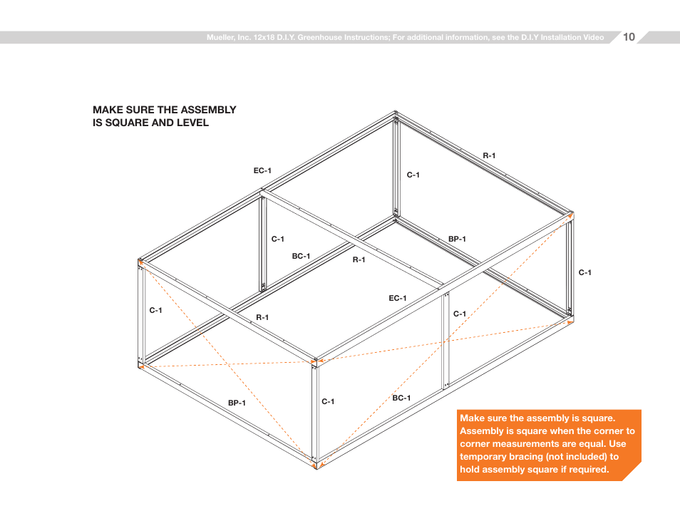 Mueller 12x18 D.I.Y. Greenhouse User Manual | Page 10 / 23