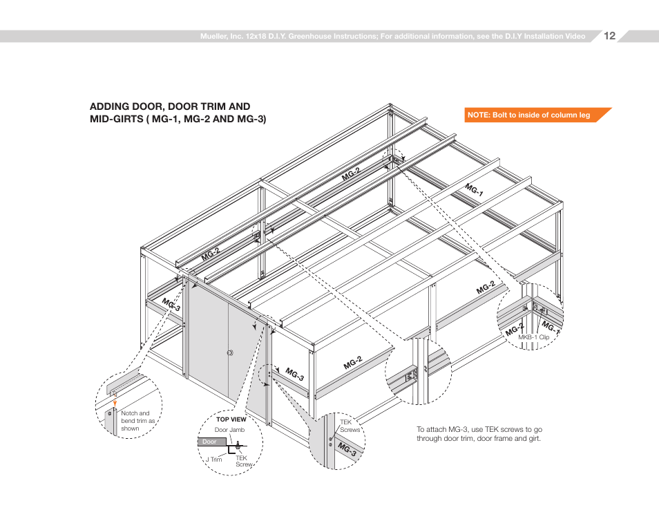 Mueller 12x18 D.I.Y. Greenhouse User Manual | Page 12 / 23