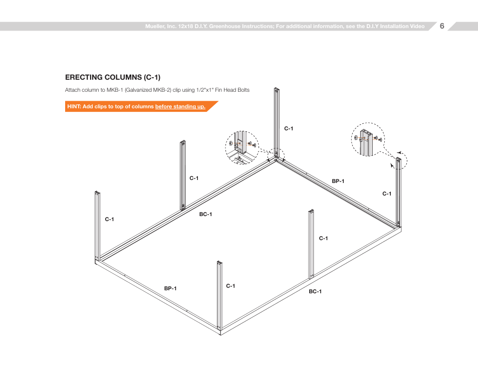 Mueller 12x18 D.I.Y. Greenhouse User Manual | Page 6 / 23