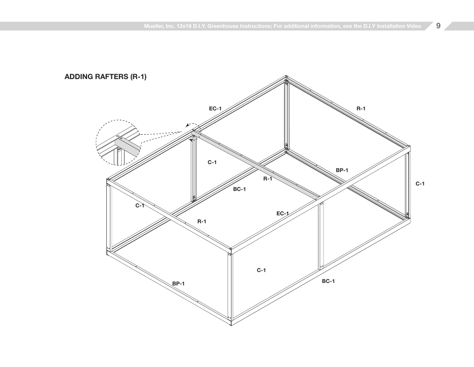Mueller 12x18 D.I.Y. Greenhouse User Manual | Page 9 / 23