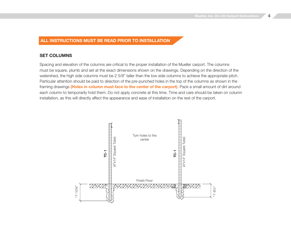 Mueller 12x20 Carport User Manual | Page 4 / 9