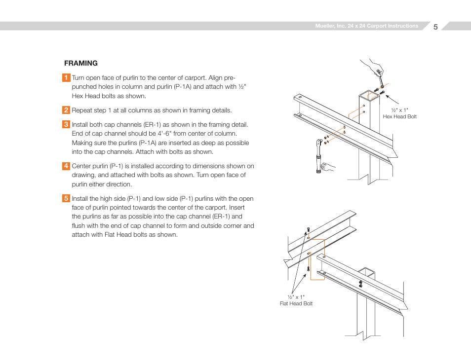 Mueller 12x20 Carport User Manual | Page 5 / 9