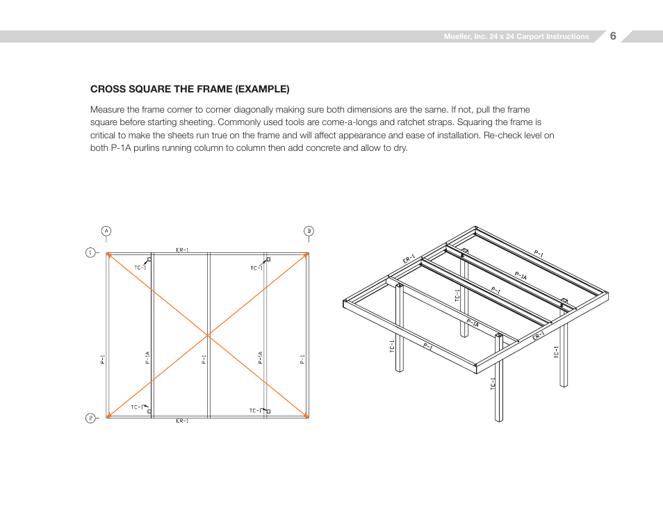 Mueller 12x20 Carport User Manual | Page 6 / 9