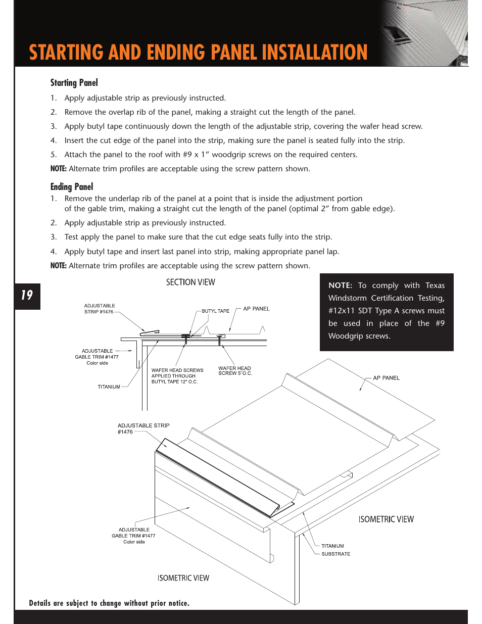 Starting and ending panel installation | Mueller AP Panel User Manual | Page 19 / 29