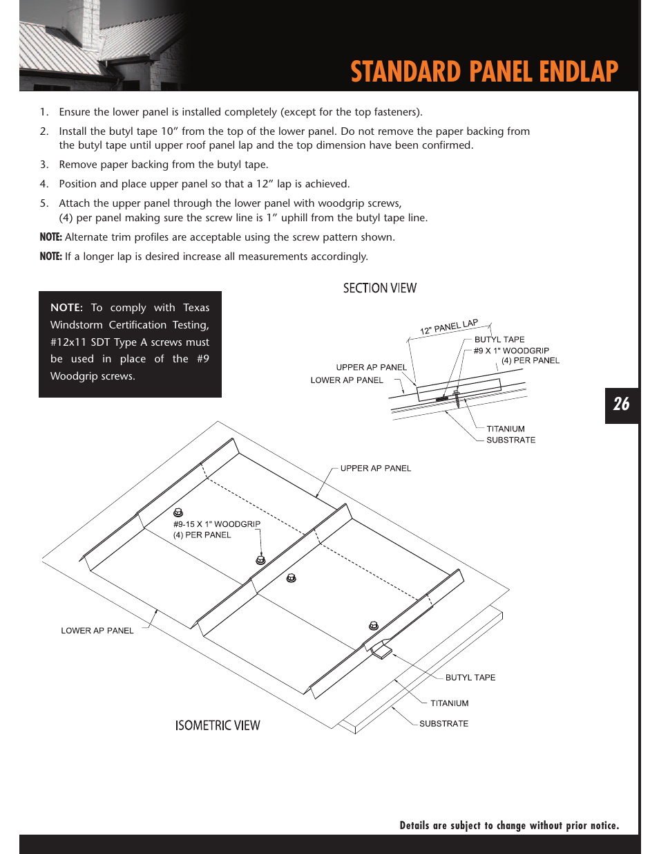 Standard panel endlap | Mueller AP Panel User Manual | Page 26 / 29