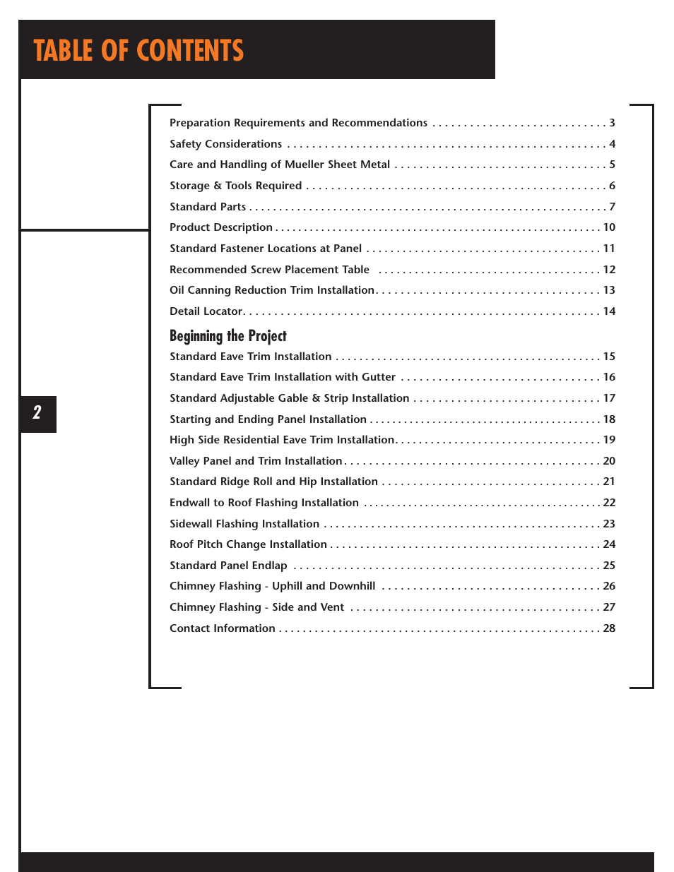 Mueller CF Panel User Manual | Page 2 / 28