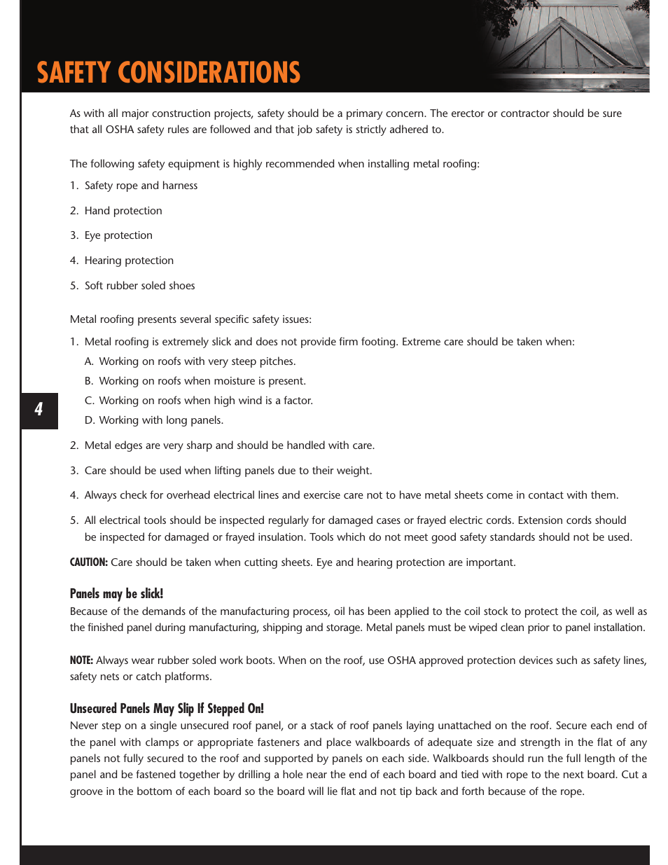 Safety considerations | Mueller CF Panel User Manual | Page 4 / 28