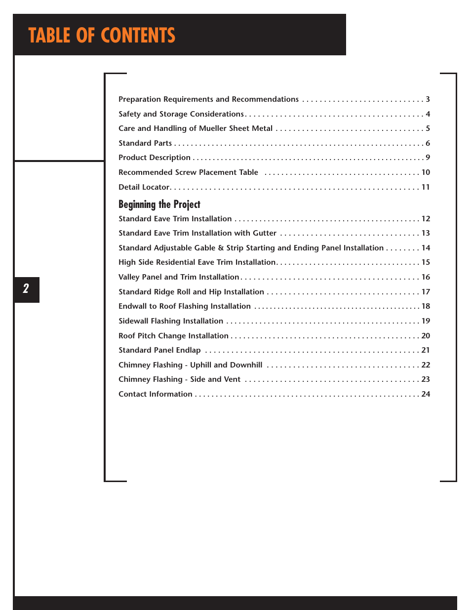Mueller Corrugated Panel User Manual | Page 2 / 24
