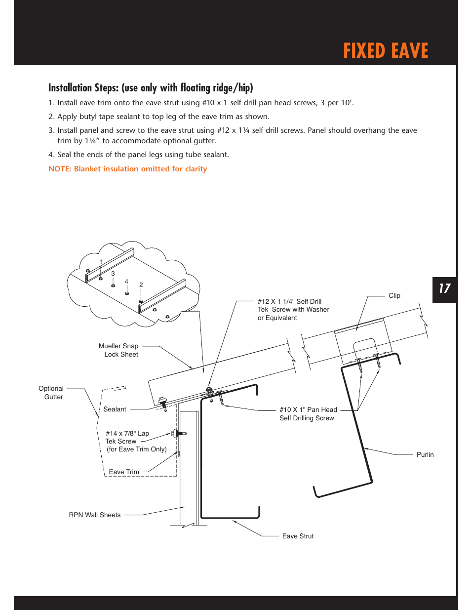 Fixed eave | Mueller Snap Lock (MSL) User Manual | Page 17 / 44