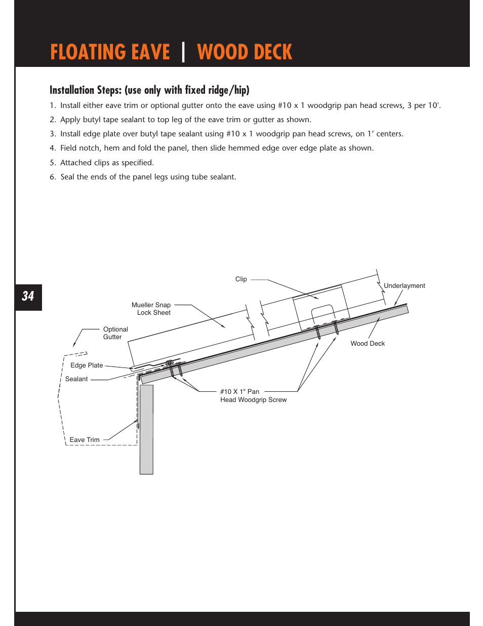 Floating eave | wood deck | Mueller Snap Lock (MSL) User Manual | Page 34 / 44