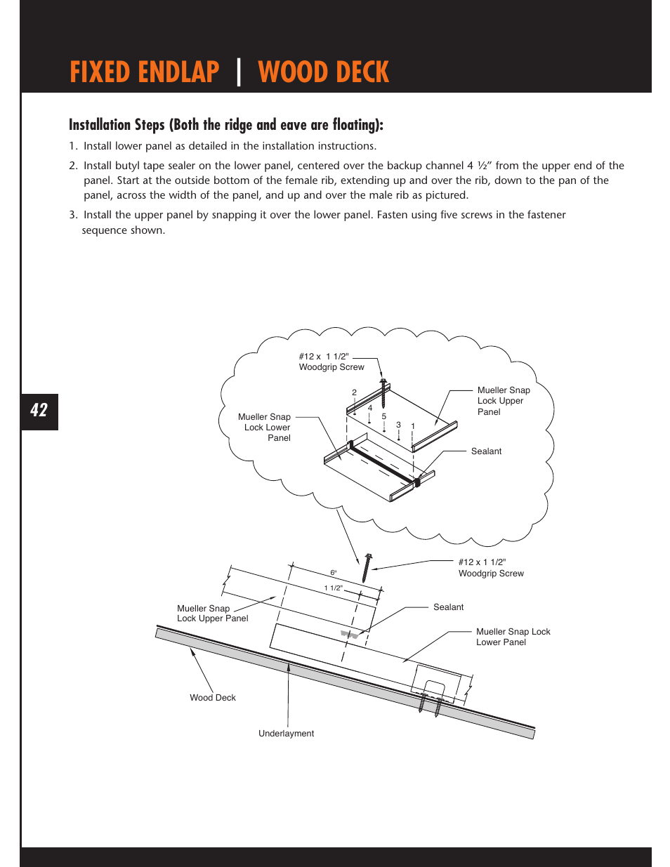 Fixed endlap | wood deck | Mueller Snap Lock (MSL) User Manual | Page 42 / 44