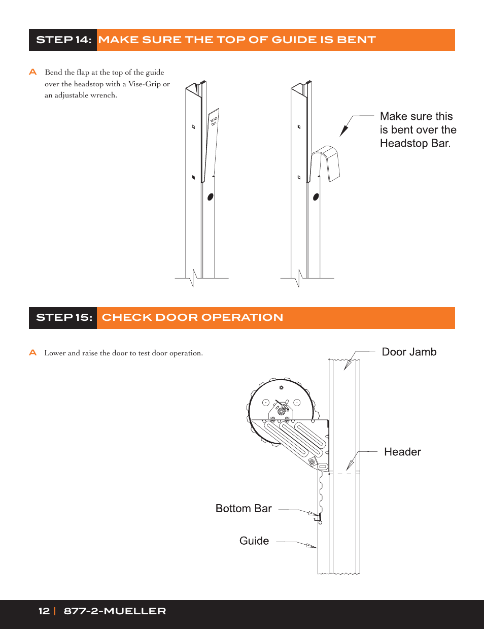 Mueller Roll-Up Door C250 User Manual | Page 12 / 16