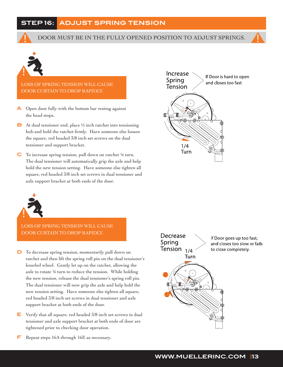 Mueller Roll-Up Door C250 User Manual | Page 13 / 16