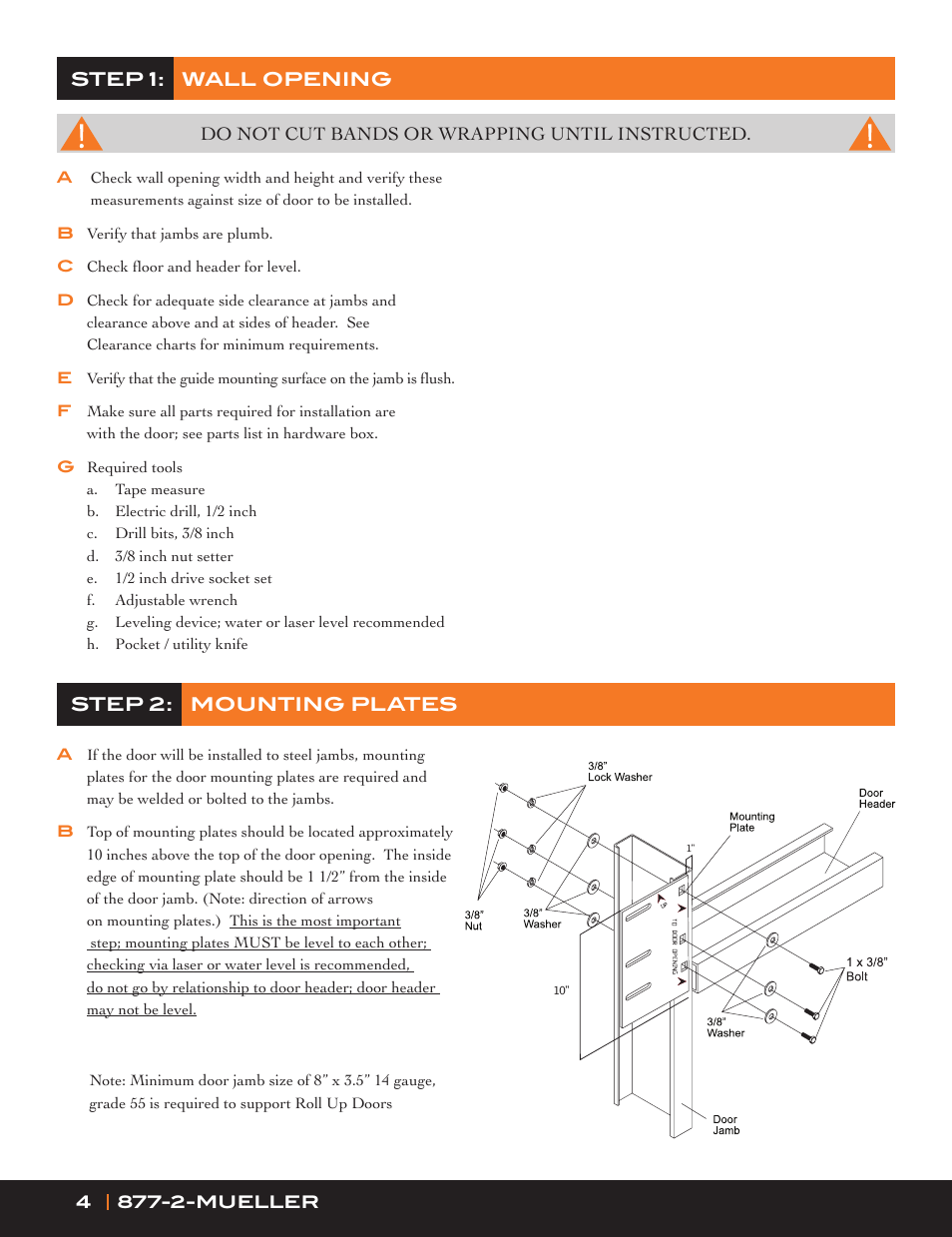 Mueller Roll-Up Door C250 User Manual | Page 4 / 16