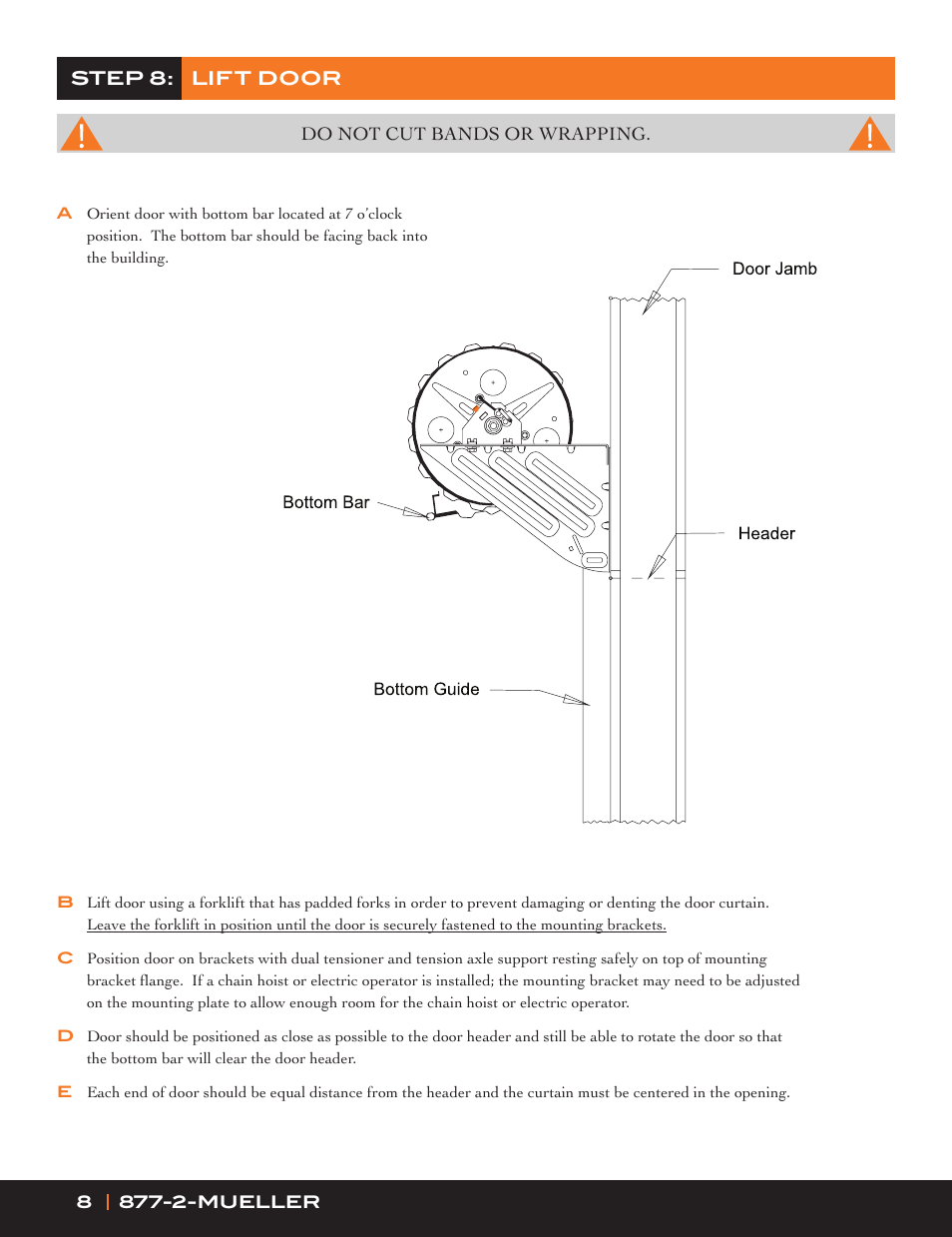 Mueller Roll-Up Door C250 User Manual | Page 8 / 16