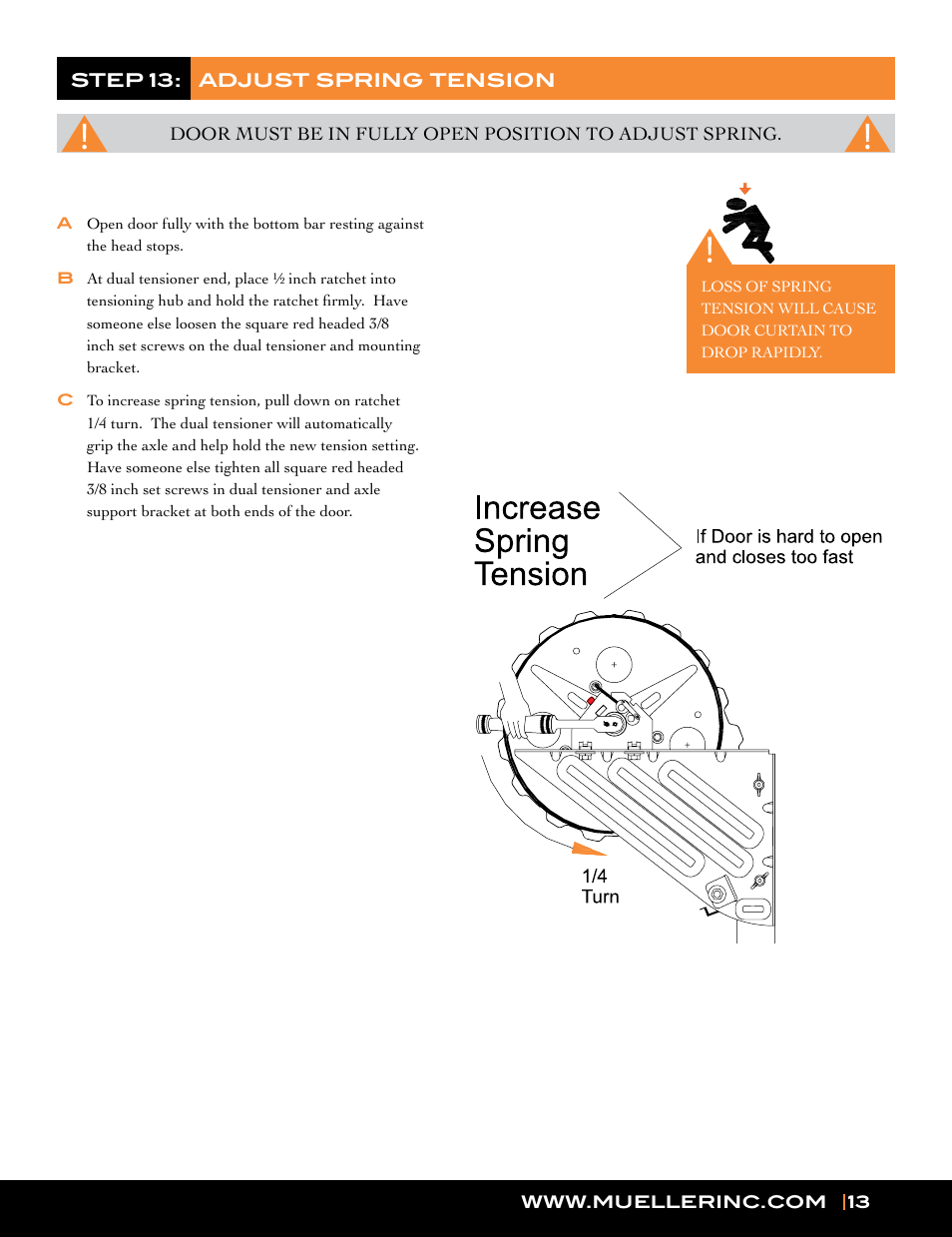 Mueller Roll-Up Door L250 User Manual | Page 13 / 16