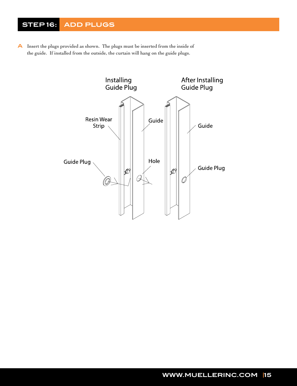 Mueller Roll-Up Door L250 User Manual | Page 15 / 16