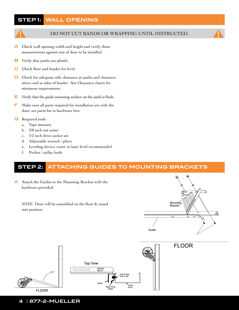 Mueller Roll-Up Door L250 User Manual | Page 4 / 16