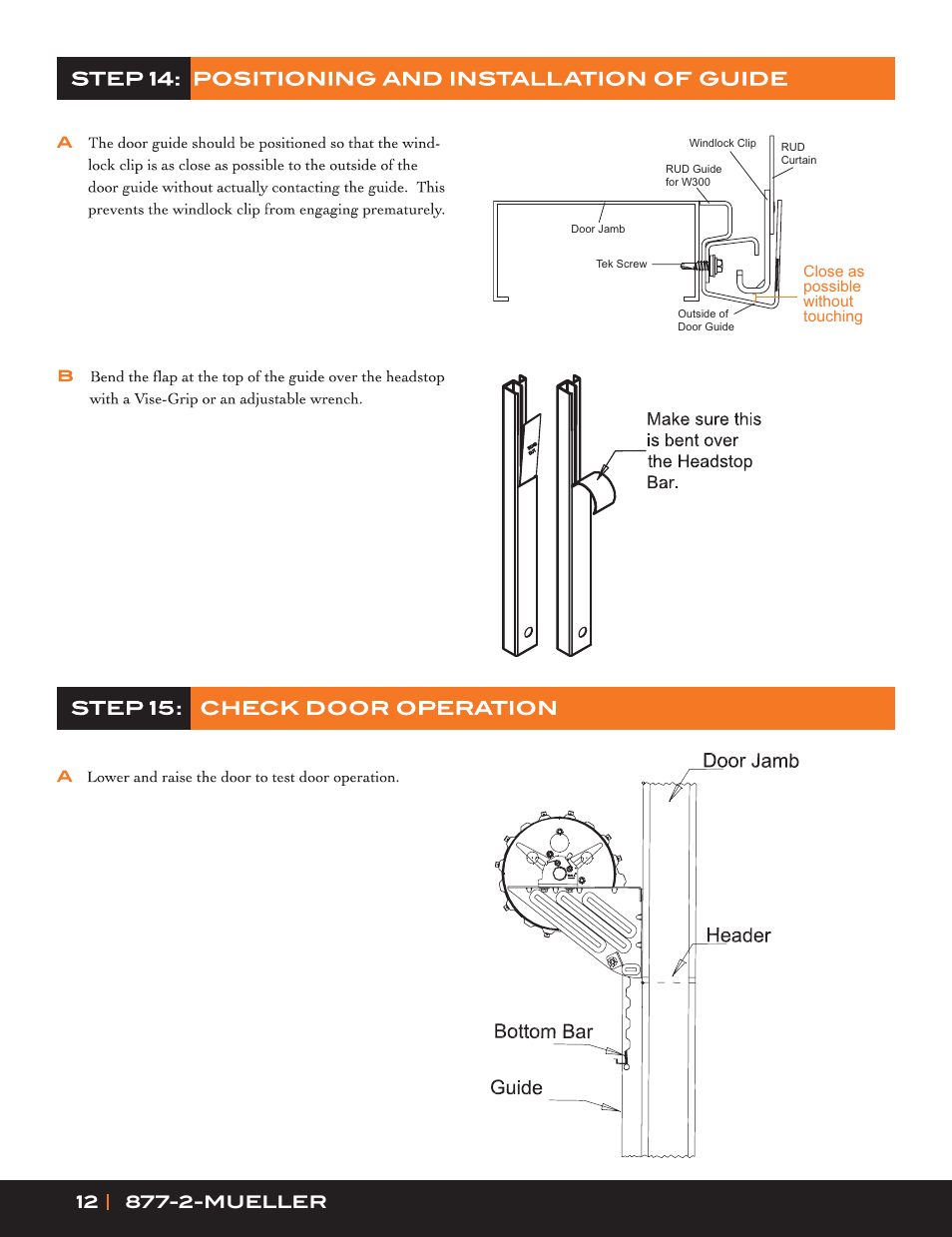 Mueller Roll-Up Door W300 User Manual | Page 12 / 16