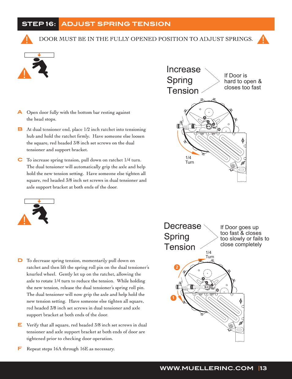 Mueller Roll-Up Door W300 User Manual | Page 13 / 16