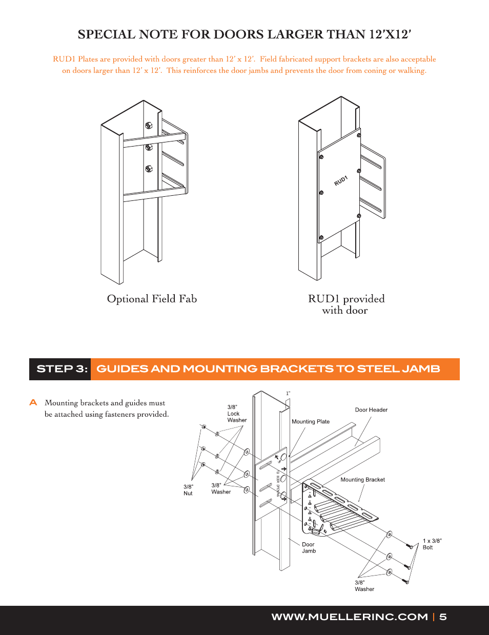 Mueller Roll-Up Door W300 User Manual | Page 5 / 16