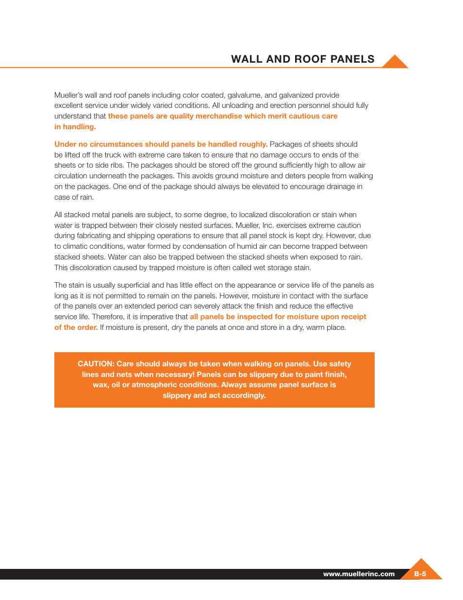 Wall and roof panels | Mueller Pre-Fab User Manual | Page 17 / 112